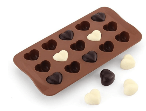 Homaxa 15 Slot Silicone Heart Shape Chocolate, Jelly Candy Mould,21.5 x 1.50 x 10.50 cm, Brown - Image 2